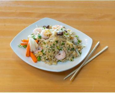 F7. Combination Fried Rice · Chicken, beef, and shrimp.