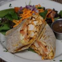 Buffalo Chicken Wrap · Lettuce, tomato and blue cheese. Served with homemade fries.