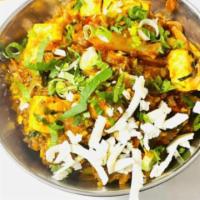 Muglai Karahi Paneer · Popular Indian curry made of Spicy paneer cooked with tomatoes, ginger, garlic, chili & pepp...