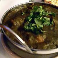 Lamb Saag Curry · Lamb cooked with spiced creamed spinach.