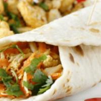 Paneer Wrap · Homemade cheese seasoned with chopped onions, green chilli, ginger, grilled onions, cilantro...