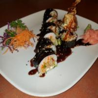 Shrimp Tempura Roll · Shrimp tempura, avocado, cucumber and eel sauce.