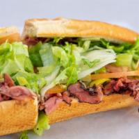 Large Pastrami · Comes with Mustard, Mayo, Lettuce, Tomatoes, Pickles, Pepperoncinis and Onions