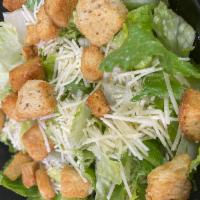 Caesar Salad - Large Size · Hand Chopped Romaine, Fancy Shredded Asiago Cheese, Croutons and two 2oz sides of dressing a...