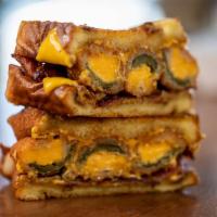 Bacon Popper Grilled Cheese · Crispy Bacon, Jalapeño poppers, cheese, Buttery Texas Toast