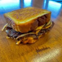 A.1.® Steak and Cheese Melt · Flat Iron Grilled Angus Steak, Sharp Cheddar, Onions, A.1.® Sauce