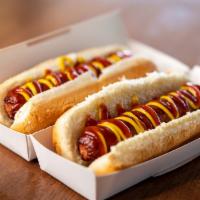 Beef Hot Dog (2) · Two Full-Length All-Beef Hot Dog Links on Fresh Buns. Served Plain 