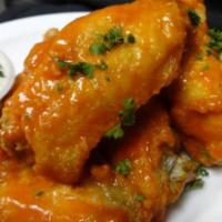 Snack Size Traditional Wings · Your choice of breaded or savory wings.  Breaded wings are served with sauce on the side.  S...