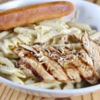 Allied Chicken Penne Pasta · A heaping bowl of penne pasta tossed in our creamy Alfredo sauce with fresh broccoli. Topped...