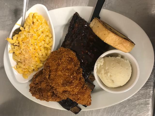 Spirit of St Louis Combo · Half Rack of Ribs with your choice of one of the following;
Jalapeno Cheddar Sausage
Grilled Chicken
Captain Crunch Tenders
Chicken Tenders