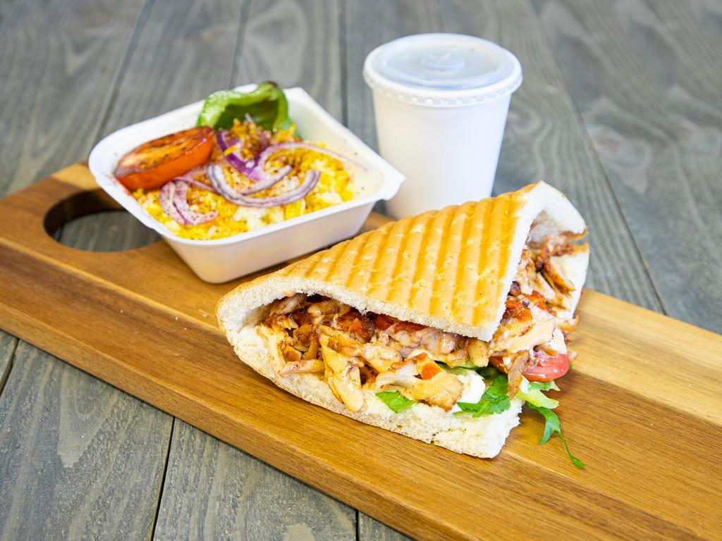 Doner Kebab Mini-Size Box  · Gourmet small Doner plate with rice or fries, fresh veggies topped with sauces and your choice of protein. Gluten free option available.