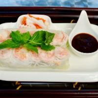 A1. Spring Rolls with Shrimps · 2 pieces. Fresh rolls, shrimp, noodles and vegetables, wrapped in rice paper.