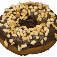Chocolate Frosting Peanut Cake Donut · 