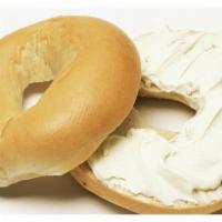 Bagel and Cream Cheese · Plain toasted bagel.