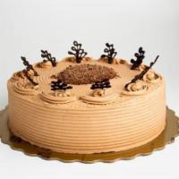 Swiss Chocolate Cake · Chocolate sponge layered with a light milk chocolate frosting.