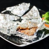 6 Pieces Paper Wrapped Chicken · Marinated chicken breast, wrapped in aluminum foil and deep fried.