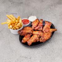 10 Wings Combo · Served with fries