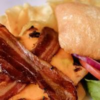 Chicken, Bacon & Cheddar Sandwich · Real sharp cheddar cheese, honey-cured bacon, lettuce, tomato, and onion top our all-natural...