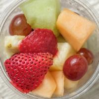 Fresh-Cut Fruit · Cantaloupe, pineapple, grapes and strawberries.