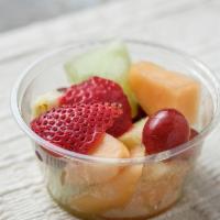 Fresh Cut Fruit Salad · Cantaloupe, pineapple, grapes and strawberries.