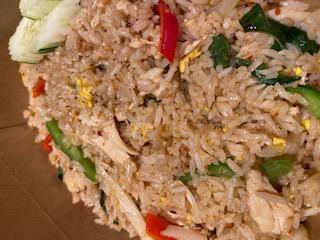 Basil Fried Rice · Thai jasmine rice stir-fried with basil, garlic, onions and bell peppers.