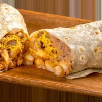 Gordo Burrito · Refried beans, grilled shrimp, carne asada, chicken, potatoes, and cheese.
