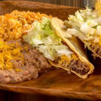 3. Beef Tacos · 2 shredded beef tacos.
