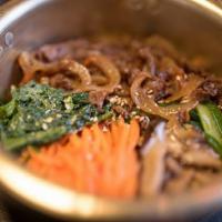 Bulgogi Bulbap · Traditional Korean bulgogi (beef) with sauteed shiitake mushroom, spinach, zucchini, carrot ...