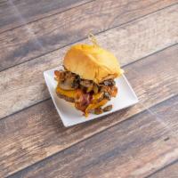 The Works Burger · American cheese, smokehouse bacon and grilled mushrooms.