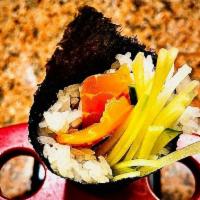 Salmon Hand Roll* · salmon and cucumber