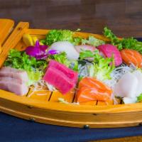 50. Sushi and Sashimi Combo (For 1) · 5 pieces sushi, 9 pieces sashimi and 1 California roll.