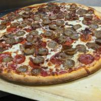 Meat Lover Pizza · Pepperoni, sausage, ham, bacon, and salami.