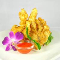 Soft Shell Crab · Fried soft shell crab with sweet chili sauce and teriyaki sauce on the side. 