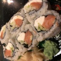 Philadelphia Roll · Roll-cut into 6 pieces.
Hand roll one piece with cone shape.