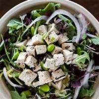 Tofu Salad · Marinated tofu, quinoa, nori seaweed, salad, scallion, onion, cucumber, shiso, hijiki seawee...