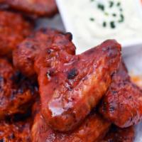 Traditional Chicken Wings · with house ranch & buffalo, asian sweet chile, bbq or carolina gold
