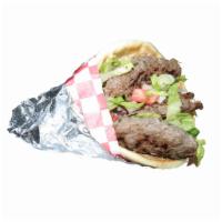 Kabab Gyro كـبـاب جـايرو  · Beef, lettuce, tomato, pickles, onion and choice of sauce. ( Hot Sauce,  Garlic Sauce )