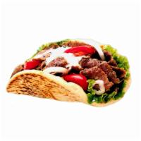 Beef Gyro بـيــف جـايـــرو  · Beef, lettuce, tomato, pickles, onion, tzatziki and choice of sauce.