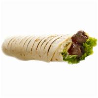 Kabab Shawarma كبـاب شاورما · Beef, lettuce, tomato, pickles, onion and choice of sauce.