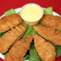 Chicken Strips · 5 Pieces. Served with homemade ranch.