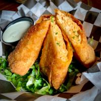 Eggrolls · shredded chicken, buffalo sauce, bleu cheese filling. served with a side of house made ranch