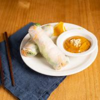 2 Fresh Spring Rolls with Shrimp · Fresh beansprouts, carrots and lettuce wrapped in rice paper.
