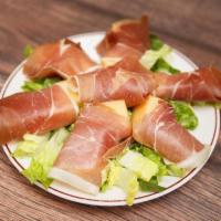 Prosciutto and Melon · Dry-cured ham and melon. 