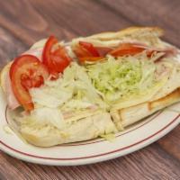 Submarine Sandwich · A long sandwich on a roll. 