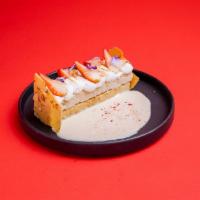 Rosé Tres Leches · Chiffon sponge cake soaked in a rosé infused coconut milk,
Italian meringue and assorted fru...