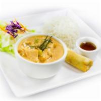 A3 Panang Curry All Day Special · Includes spring roll, steamed rice and salad. Spicy.
No Substitutions