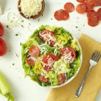 Italian Side Salad · Banana peppers, heritage pepperoni, freshly cut Romano tomatoes, smoked provolone cheese and...