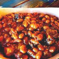 Burnt End Beans · Sweet ＆ slow-smoked baked beans with brisket burnt ends.