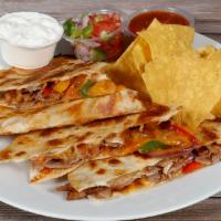 Steak Quesadilla with Chips and Salsa · 