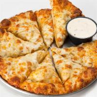 Garlic Cheesy Ipie · Fan favorite, vegetarian. Thick and chewy crust, herbed garlic oil and mozzarella.